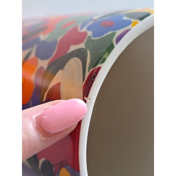 MacKenzie-Childs Avant Garden Watering Can 8" Ceramic Floral & Striped Design - Picture 5 of 11